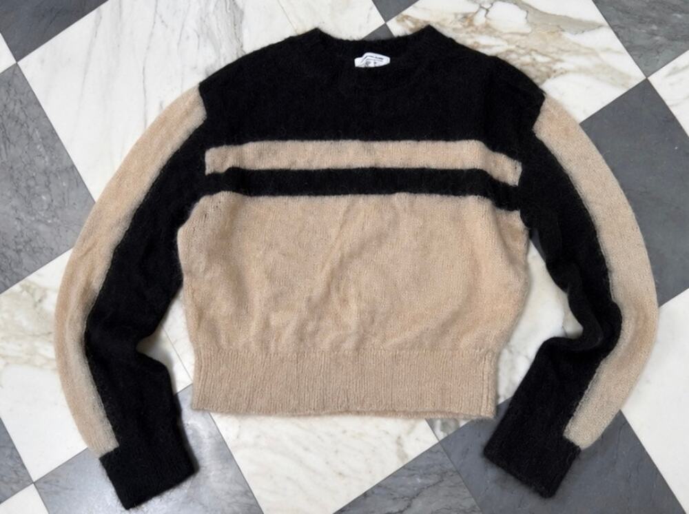 Other Stories Black & Beige Colorblock Mohair Blend Sweater Women’s S